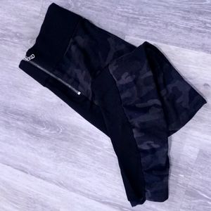 Camo suede leggings